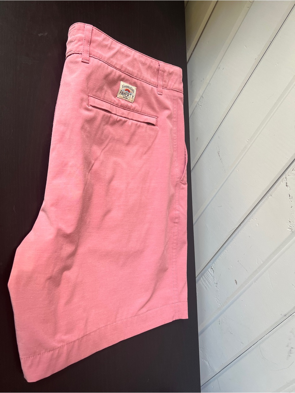 Faherty Pink Flat-Front Cotton Shorts